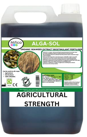 ALGA-SOL Cold Press Concentrate Seaweed Extract Ascophyllum Seaweed Extract 5Ltr Biostimulant Fertiliser Fertilizer Seaweed Plant Feed Organic Fertiliser Fertilizer