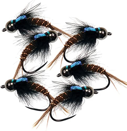 Hellery Fliegenfischen Fliegenhaken mit Widerhaken oder ohne Widerhaken, 6 Stück, inklusive Trockennassfliegen, Nymphen, Luftschlangen zum - 12