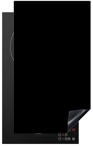 MuchoWow© Protège-plaque à induction | 30x52 cm - Plaque Protection Vitrocéramique Induction - Vinyl - Noir - Foncé - Solide - Couleur - Couvre Plaque de Cuisson