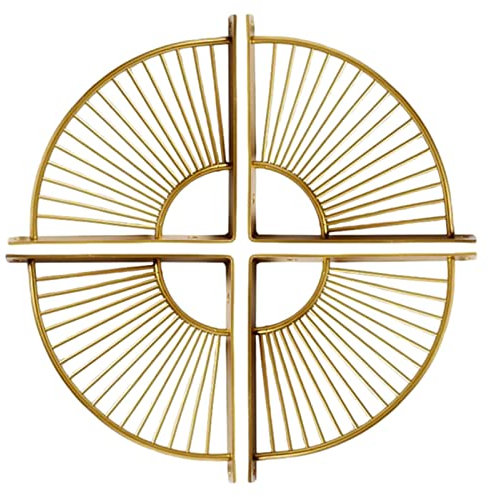 Regalwinkel 4 Stück Regalhalterungen aus Metall Strapazierfähige Dekorative Regalträger Schwimmende Sektor Regalstütze, für Küche Schlafzimmer Wohnzimmer, Gold (300mm/11.8in)