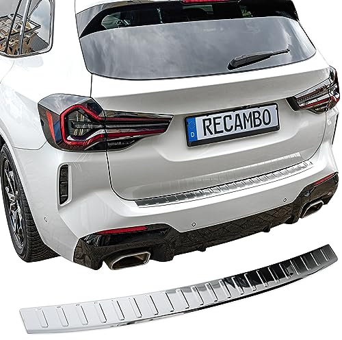 Recambo | Protector de Parachoques trasero | Compatible con BMW X3 LCI - G01 | a partir de 09/2021 | Acero Inoxidable Cromado | Protección borde de carga