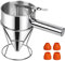 Sopito Teigspender, 600ml Pfannkuchen Teigspender Edelstahl Teigportionierer Multi-Kaliber Edelstahl Trichterkuchen-Spender mit Ständer Großartig für Pfannkuchen Desserts