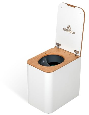 TROBOLO SilvaBlœm Composting Toilet, Shapely Wooden Urine-Diverting Dry Toilet