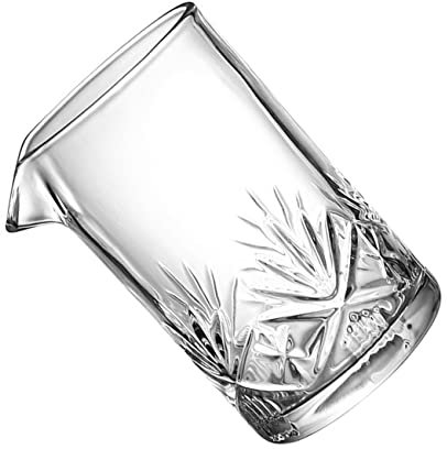 PRETYZOOM 700ml Bar Mixing Glass Crystal Carved Design Thick Bottom Stirring Glass for Cocktails and Drinks Suitable for Bartending and Home Use