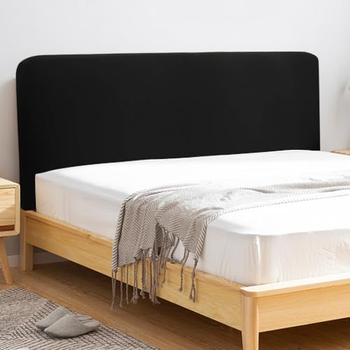 Copertura per Testiera Letto Adatto per Testiera da 170-190 cm, Nero | Copritestata Letto Elastica, Copri Testiera Letto Matrimoniale, Copertura Antipolvere Lavabile Cover Testata Letto