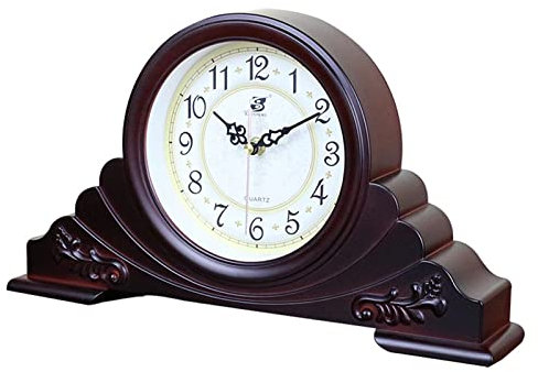 Orologio Da Caminetto In Legno Dal Design Vintage Per L'arredamento Del Soggiorno, Orologio Da Tavolo Per Mensola Del Camino | Orologi Da Caminetto In Legno Decorazione Per Caminetto 39*23*7 Cm