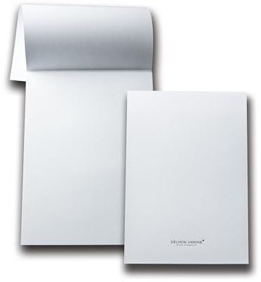 DELMON VARONE - 3 x Ersatz Schreibblock je 50 Blatt mit weißem Deckblatt in DIN A7 - Ersatz-Block im Format 74 x 105 mm