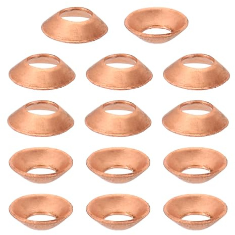 PATIKIL Guarnizione Flangia 1/4 45 Gradi Rame Aria Condizionatore 10pz | Raccordo per Condizionatori d'Aria, Refrigerazione, Rame, Flangia o Valvola