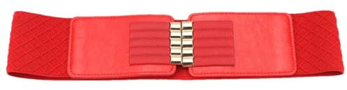 Rfmfkkg Elastischer breiter Gürtel für Damen, Taillengürtel, Ledergürtel, weiblich, Kummerbund, Hochzeitskleid-Gürtel, rot, 70 cm