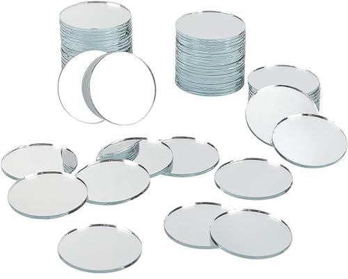 SSyang 200 specchi rotondi in acrilico, autoadesivi, rotondi, per lavori di artigianato, foto, oggetti di scena (2 cm)