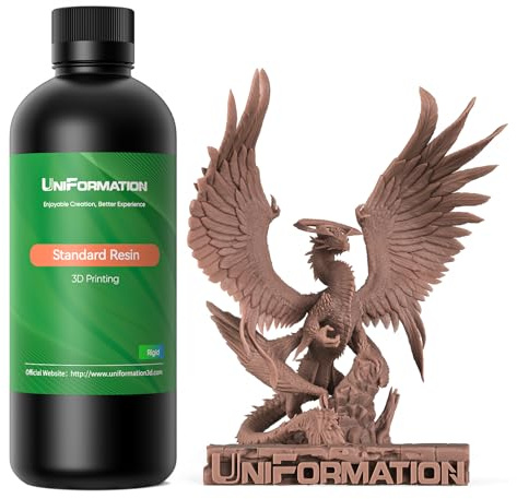 UNIFORMATION 3D Drucker Resin HD 3D-Druckerharz Standard Schnell UV-härtendes, pflanzliches 3D-Harz mit hoher Präzision und niedriger Viskosität, geeignet für Miniaturen, HD Red Clay 1KG