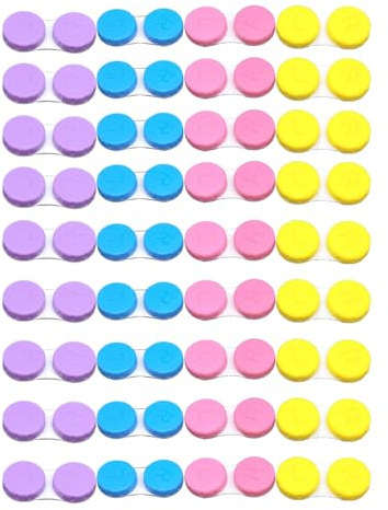 MYSUNBAR 36 Stück Bunte süße Kontaktlinsenbehälter Bulk Box Halter Behälter Einweichen Lagerung Kit