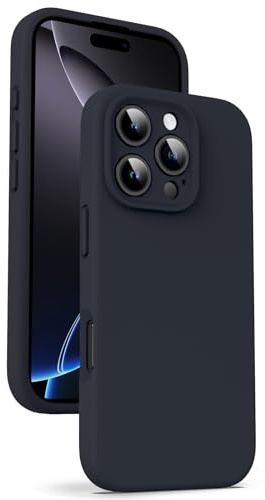 Supdeal Custodia in Silicone Liquido per iPhone 16 Pro, [Protezione Fotocamera] [Cover in Microfibra] [Protezione a 4 Strati], Case Ultrasottile e con Presa Comoda, 6,3 Pollice, Nero