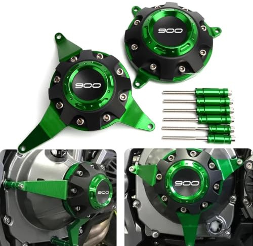 Motorrad Motorschutz Sturzpads für Kawasaki Z900 SE 2024 2025 2026 Zubehör | Motorrad Zubehör Z 900 Z900SE 2017-2022 2023 Motorabdeckungen Protektoren Kurbelgehäuse Schieber Crashpads Sturzschutz (Grün)