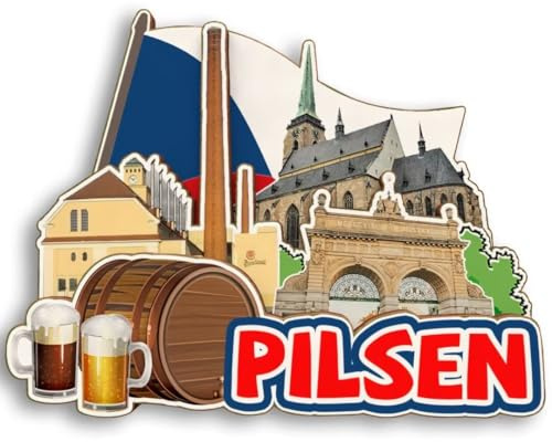 Pilsen Tschechische Republik Holz 3D Kühlschrankmagnet Stadt Reise Souvenir Niedliche Kühlschrankaufkleber Home Küche Dekoration