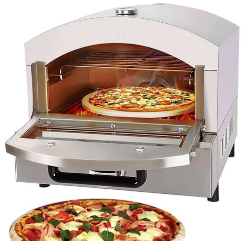 Eastnmythet Countertop Pizza Maker, Pizza Oven Outdoor, Double-Layer Stainless Steel Toaster, for Party and Outdoor Cooking,Gas