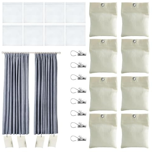 Shenrongtong Vorhang-Sandsack für den Außenbereich, 8 x Vorhangboden-Sandsack, schwere Befestigung, Tischdecke, Gartenflagge, Dusche, Terrasse, Halter, Clip, dekorativ für Pergola-Vorhänge,