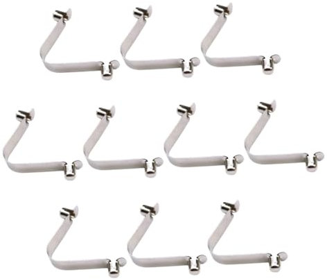 BESPORTBLE 2 Sätze Federschnalle Federklemme Federmappen Poolzubehör Abflussrohrhalterung Clip Für Poolbürstenstange Federclips Aus Edelstahl Pool-zubehör Rostfreier Stahl Silver 10 Stück * 2