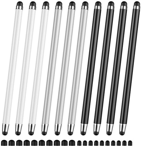 Stylus (10 Pcs), 2-in-1 Stylus Pen for Touchscreen, High Precision and Sensitivity, Suitable for iPad/iPhone/Nintendo Switch/Samsung/Android Smartphone and Tablets, Compatible with All Touchscreen