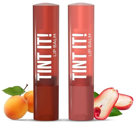 Tint It! Lip Balm Combo Pack – Rose Apple & Apricot, 3.5g Each | Everyday Hydration with Vitamin E, Shea Butter, Avocado Oil & SPF 15