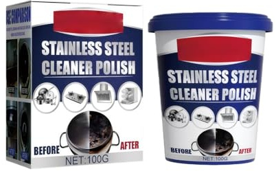 Stainless Steel Cleaner Polish,Derusting Cleaning Paste,Stainless Steel Clean Wax,Surface Cleaner,Rust Remover for Metal,Multifunction Descaler,100g