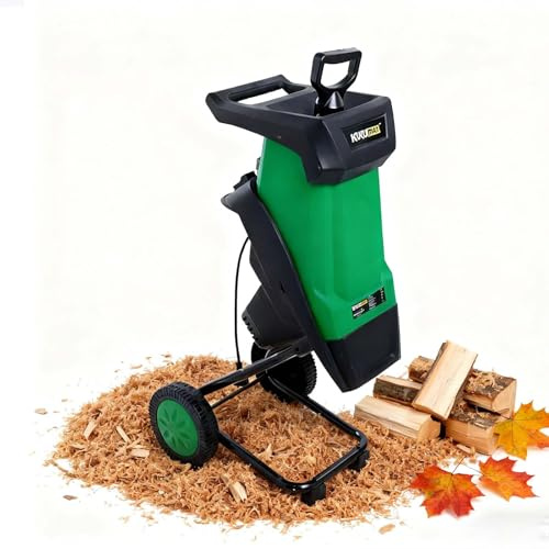Leiser Gartenhäcksler 2400W Elektrisch Mit 50L Fangsack Und 40mm Schneidleistung, Holzschredder Und Laubhäcksler Mit Rädern Für Äste, Blätter Und Gartenabfälle, Kompostierte Gartenpflege