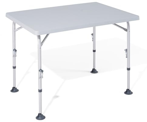 Westfield Outdoors Smart Star, Campingtisch Klappbar Höhenverstellbar Falttisch Wetterfeste Robuste PP-Tischplatte, Stabiler Klapptisch 90x70cm mit Breiten Füßen für 4-6 Personen für Camping, Balkon