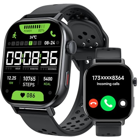 Smartwatch Herren Damen, Fitnessuhr Herren mit GPS, 5ATM Wasserdicht/2.06 AMOLED, 178+ Sportmodi Fitness Tracker mit Schrittzähler Herzfrequenz/SpO2/Schlaf Monitor, Uhren für Android iOS, Schwarz