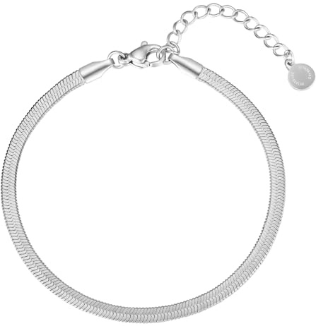day.berlin Schlangen Armband 18k vergoldet | elegante Damen Armkette 15,5+5cm lang 3mm breit, 316L Edelstahl nickelfrei & wasserfest