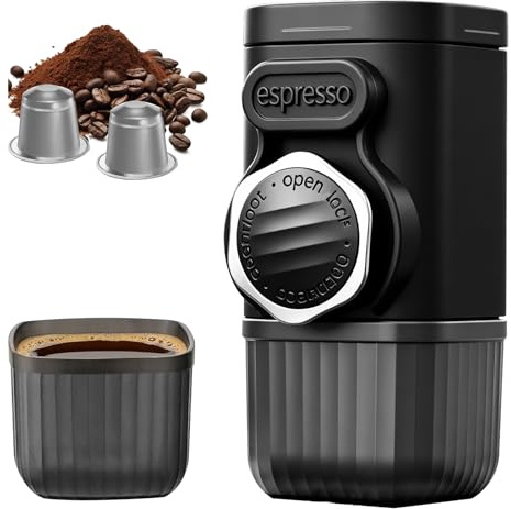 OBEST Cafetera portátil, máquina café espresso para llevar acampadas | Cafetera manual para espresso y café filtrado, viajes, actividades al aire libre y senderismo