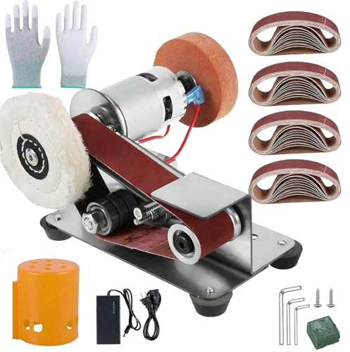 7-Speed Electric Knife and Tool Sharpener Sander, for Wood, Jewelry, Metal Grinding with Sandpaper and Gloves