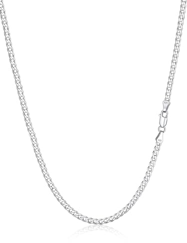 Silvora S925 Silber 3/5mm Ultradünne Herren Kubanische Figaro Kette Damen | 925 Silber Cuban Link Chain Panzerkette Verschiedliche Längen 36/46/51/56/61/66/71 cm in Silber Farben