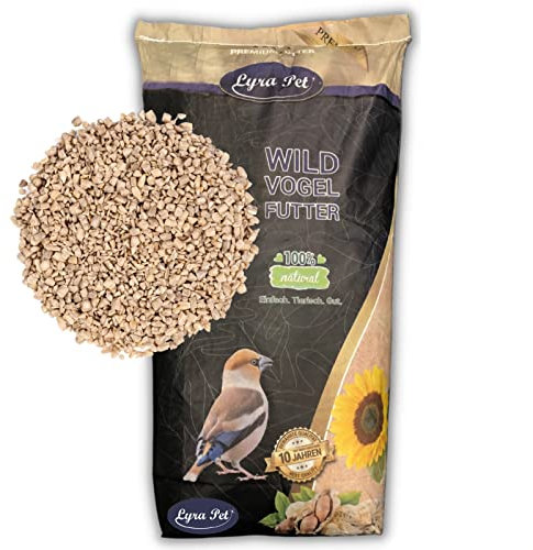 Lyra Pet® | 25 kg Sonnenblumenkerne Geschält Bruch | Neue Ernte | Für Kleine Wildvögel & Jungtiere | Ganzjahres Vogelfutter | Schalenfreier Energielieferant | Ideal für Balkon & Terrasse