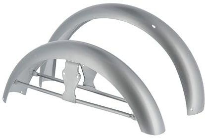 Set: Kotflügel vorn/hinten, Silber lackiert, mit Strebe - für Simson S50