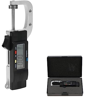 Outside Micrometer 0-25mm Portable Metric External Caliper, High Outside Metric Micrometer Precision Machinist Tool with LCD Display for Paper, Leather, Metal Sheet Thickness Measurement Tool