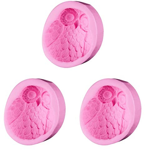 Cabilock 3stücke Silikonform Eule Für Kuchenbäckerei Umweltfreundliches Antihaftendes Backwerkzeug Für Fondant Pudding Und Kreative Bastelprojekte