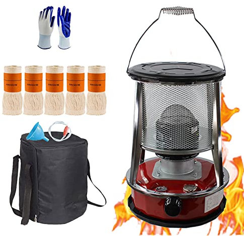 Suwooy Kerosene Heater,Portable Petroleum Stove,4.6l/6l Kerosene Stove Burner,Without Electricity Mobile Indoor Space Heater,Paraffin Stove for Outdoor Camping Tent Patio Deck Hiking,4.6L-Red