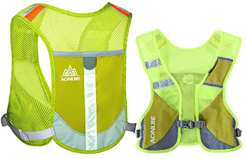 HINATAA Laufrucksack, leicht, Trinkrucksack, 5 l, 230 g, Laufen, Trinkweste für Damen und Herren, zum Radfahren, Laufen, Camping, Wandern (Grün)