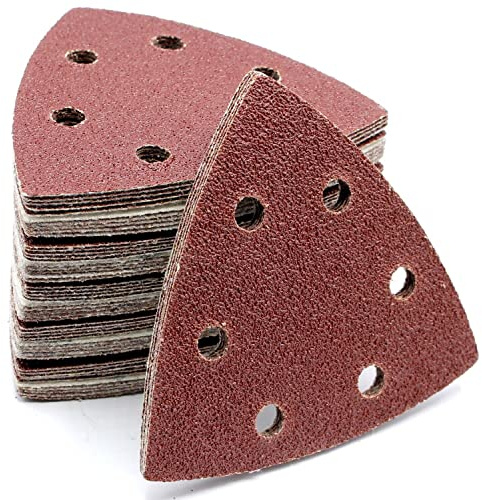 50 Stück Dreieck Klett Schleifpapier 93 x 93 x 93 mm für Bosch Deltaschleifer PDA 100 120 180 PDA 180 E 240 E GDA 280 E (50 Stück P120)