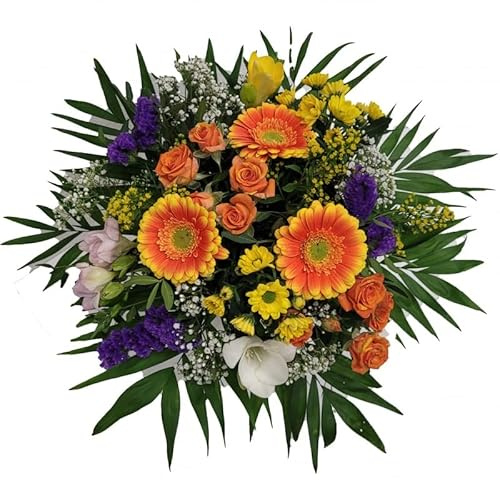 Bunter Blumengruß zum Geburtstag