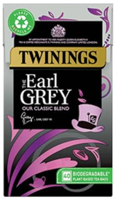 Twinings Earl Grey Tea | Full & Fragrant Earl Grey Tea Bags | Bergamot & Lemon Flavoured Black Tea Blend | 40 Biodegradable Tea Bags