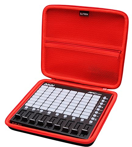 LTGEM Hard Case for Akai Professional MIDI Keyboard Controller - Travel Protective Carrying Bag, 5. Black and Red, 10.9 L X 9.6 W X 2.4 H, Akai Professional Apc Mini Mk2 Case