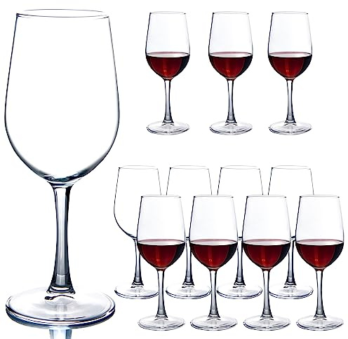 C CREST Durable and Stylish 11.2oz Red Wine Glassware - Set of 12 - Classic Design for Party and Wedding