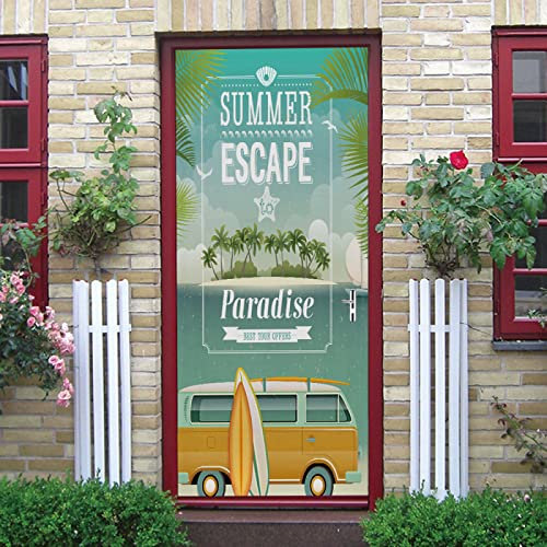 Türtapete Selbstklebend Türposter Stilvolles Animiertes Auto 90X200Cm Fototapete 3D Effekt Türaufkleber Türfolie Poster Tapete Abnehmbar Wandtattoo Für Wohnzimmer Küche Schlafzimmer Dekoration