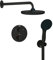 GROHE Precision Thermostatique Rond Ensemble de Douche Encastré Vitalio Start avec Douche de Tête 25cm, Douchette 11cm 2 jets, Support Mural et Flexible 1.5m, Economie d'Eau, Noir Mat, 348832430