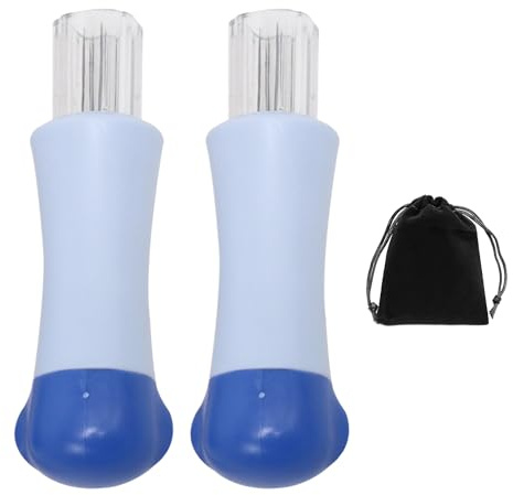 2 agujas de fieltro azules, herramientas de fieltro de aguja, agujas de sello multicabezal para muñecas, 7 cabezales de punzón a mano, herramientas de costura DIY
