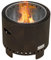 Ciotola per fuoco Outsunny, fuoco da tavolo senza fumo, pozzo per fuoco Ø45 cm con manico, attizzatoio, cesto per fuoco per giardino, campeggio, terrazza, metallo, nero