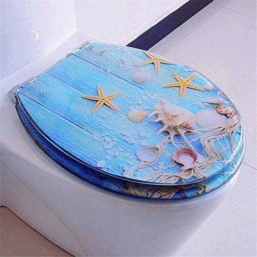 Toilet Seat Auto Lowering Toilet Lid Toilet Lid Resin Toilet Seat Patterned Toilet Seat -Transparent Yellow Duck (Small Shell)