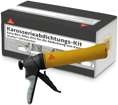 Bundle of Sika - Easy Box Nahtabdichtung - Anwendungspaket für Karosserieabdichtung - Sikaflex-529 Evolution + Sika Gun HD, extra leichte Kartuschenpistole mit hoher Übersetzung