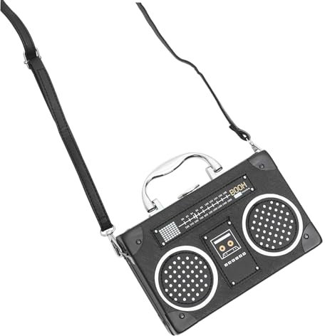 TOGEVAL Damen Schulter Tasche Mit Radio Form Design Umhängetasche Für Frauen Modetasche Mit Verstellbarem Und Abnehmbarem Gurt Schlicht Und Filigran Geeignet Für Schule Dating Camping Und
